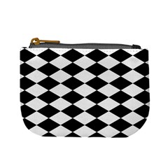 Diamond Black White Plaid Chevron Mini Coin Purses by Mariart