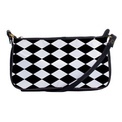 Diamond Black White Plaid Chevron Shoulder Clutch Bags by Mariart