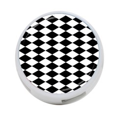 Diamond Black White Plaid Chevron 4-port Usb Hub (two Sides) 