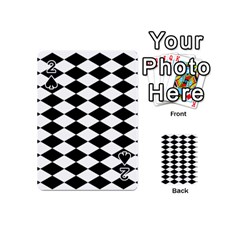 Diamond Black White Plaid Chevron Playing Cards 54 (mini)  by Mariart