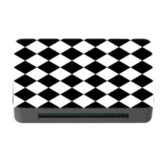 Diamond Black White Plaid Chevron Memory Card Reader With Cf by Mariart