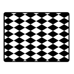 Diamond Black White Plaid Chevron Double Sided Fleece Blanket (small)  by Mariart