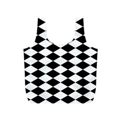 Diamond Black White Plaid Chevron Full Print Recycle Bags (s)  by Mariart