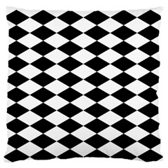 Diamond Black White Plaid Chevron Large Flano Cushion Case (two Sides) by Mariart