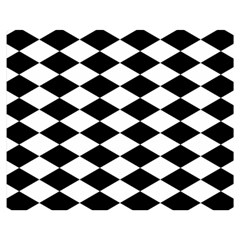 Diamond Black White Plaid Chevron Double Sided Flano Blanket (medium)  by Mariart