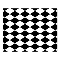 Diamond Black White Plaid Chevron Double Sided Flano Blanket (large)  by Mariart