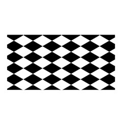 Diamond Black White Plaid Chevron Satin Wrap by Mariart