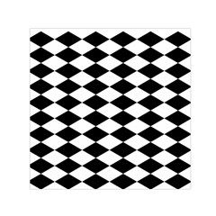 Diamond Black White Plaid Chevron Small Satin Scarf (square) by Mariart