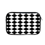 Diamond Black White Plaid Chevron Apple MacBook Pro 13  Zipper Case Front