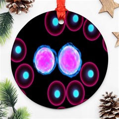 Cell Egg Circle Round Polka Red Purple Blue Light Black Ornament (round)