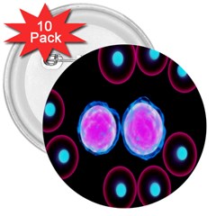 Cell Egg Circle Round Polka Red Purple Blue Light Black 3  Buttons (10 Pack)  by Mariart