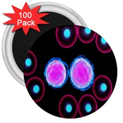 Cell Egg Circle Round Polka Red Purple Blue Light Black 3  Magnets (100 Pack) by Mariart