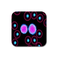 Cell Egg Circle Round Polka Red Purple Blue Light Black Rubber Square Coaster (4 Pack)  by Mariart