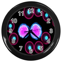 Cell Egg Circle Round Polka Red Purple Blue Light Black Wall Clocks (black)