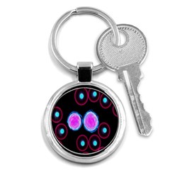 Cell Egg Circle Round Polka Red Purple Blue Light Black Key Chains (round)  by Mariart