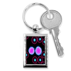 Cell Egg Circle Round Polka Red Purple Blue Light Black Key Chains (rectangle)  by Mariart