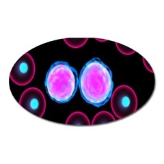 Cell Egg Circle Round Polka Red Purple Blue Light Black Oval Magnet by Mariart