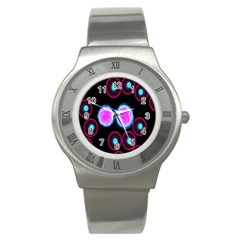 Cell Egg Circle Round Polka Red Purple Blue Light Black Stainless Steel Watch by Mariart