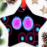 Cell Egg Circle Round Polka Red Purple Blue Light Black Star Ornament (Two Sides) Front