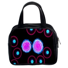 Cell Egg Circle Round Polka Red Purple Blue Light Black Classic Handbags (2 Sides) by Mariart