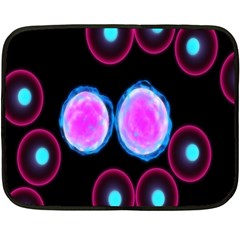 Cell Egg Circle Round Polka Red Purple Blue Light Black Fleece Blanket (mini)