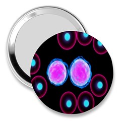 Cell Egg Circle Round Polka Red Purple Blue Light Black 3  Handbag Mirrors by Mariart