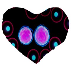 Cell Egg Circle Round Polka Red Purple Blue Light Black Large 19  Premium Heart Shape Cushions by Mariart