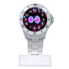 Cell Egg Circle Round Polka Red Purple Blue Light Black Plastic Nurses Watch by Mariart