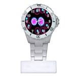 Cell Egg Circle Round Polka Red Purple Blue Light Black Plastic Nurses Watch Front