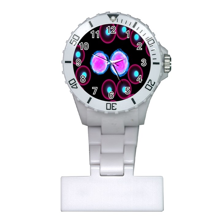 Cell Egg Circle Round Polka Red Purple Blue Light Black Plastic Nurses Watch