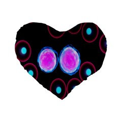 Cell Egg Circle Round Polka Red Purple Blue Light Black Standard 16  Premium Flano Heart Shape Cushions by Mariart