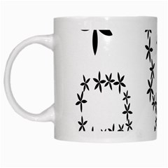 Flower Floral Black Line Wave Chevron Fleurs White Mugs