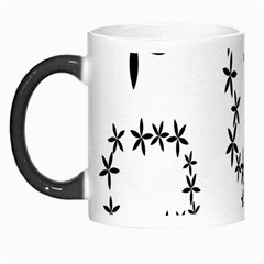 Flower Floral Black Line Wave Chevron Fleurs Morph Mugs by Mariart