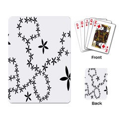 Flower Floral Black Line Wave Chevron Fleurs Playing Card