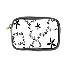 Flower Floral Black Line Wave Chevron Fleurs Coin Purse by Mariart