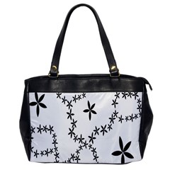 Flower Floral Black Line Wave Chevron Fleurs Office Handbags by Mariart