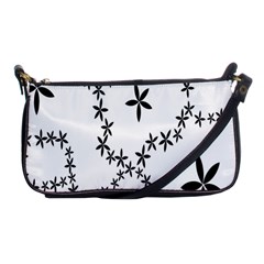 Flower Floral Black Line Wave Chevron Fleurs Shoulder Clutch Bags by Mariart