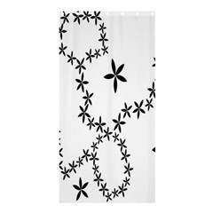 Flower Floral Black Line Wave Chevron Fleurs Shower Curtain 36  X 72  (stall)  by Mariart