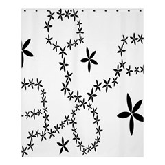 Flower Floral Black Line Wave Chevron Fleurs Shower Curtain 60  X 72  (medium)  by Mariart