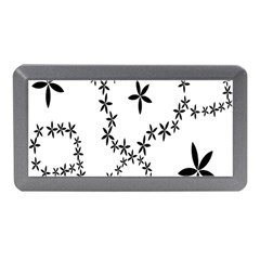 Flower Floral Black Line Wave Chevron Fleurs Memory Card Reader (mini) by Mariart