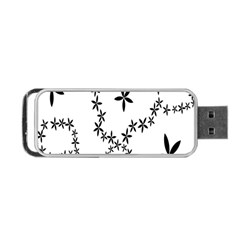 Flower Floral Black Line Wave Chevron Fleurs Portable Usb Flash (one Side) by Mariart