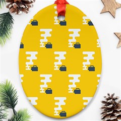 Fog Machine Fogging White Smoke Yellow Oval Ornament (two Sides) by Mariart