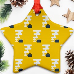 Fog Machine Fogging White Smoke Yellow Star Ornament (two Sides) by Mariart