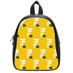 Fog Machine Fogging White Smoke Yellow School Bags (small)  by Mariart