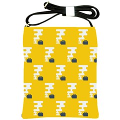 Fog Machine Fogging White Smoke Yellow Shoulder Sling Bags by Mariart