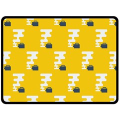 Fog Machine Fogging White Smoke Yellow Fleece Blanket (large)  by Mariart