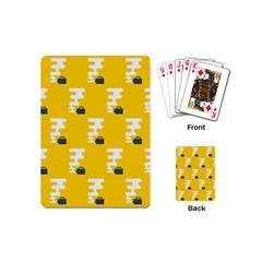 Fog Machine Fogging White Smoke Yellow Playing Cards (mini)  by Mariart