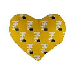 Fog Machine Fogging White Smoke Yellow Standard 16  Premium Heart Shape Cushions by Mariart