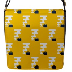 Fog Machine Fogging White Smoke Yellow Flap Messenger Bag (s) by Mariart