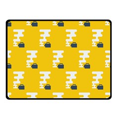 Fog Machine Fogging White Smoke Yellow Double Sided Fleece Blanket (small)  by Mariart